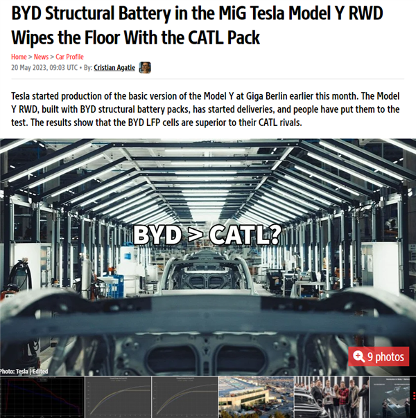 用上比亚迪刀片电池 新款特斯拉Model Y海外下线：充电超猛(图2)